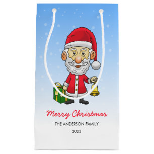 Petit Sac Cadeau Jingle Bells avec le Père Noël