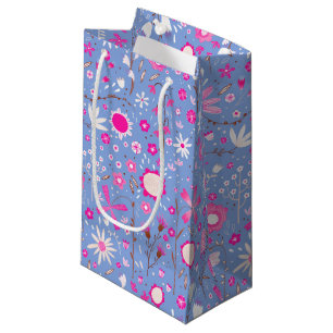Petit Sac Cadeau Joli bleu Fleur sauvage botanique Floral