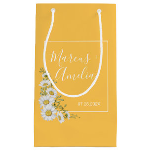 Petit Sac Cadeau Joli Daffodil Jaune & Blanc Mariage de marguerites