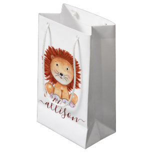 Petit Sac Cadeau Joli lion dessiné à la main enfants personnalisés