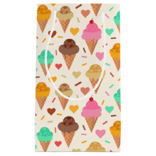Petit Sac Cadeau Joli Motif de cône de crème glacée colorée