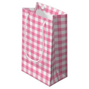 Petit Sac Cadeau Joli rose En vichy Motif