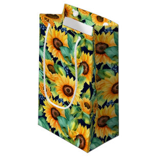 Petit Sac Cadeau joli tournesol populaire motif carrelé