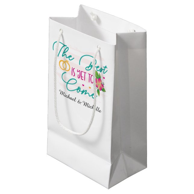 Petit Sac Cadeau Jolie fête de fiançailles de mariage personnalisab (Devant Angle)