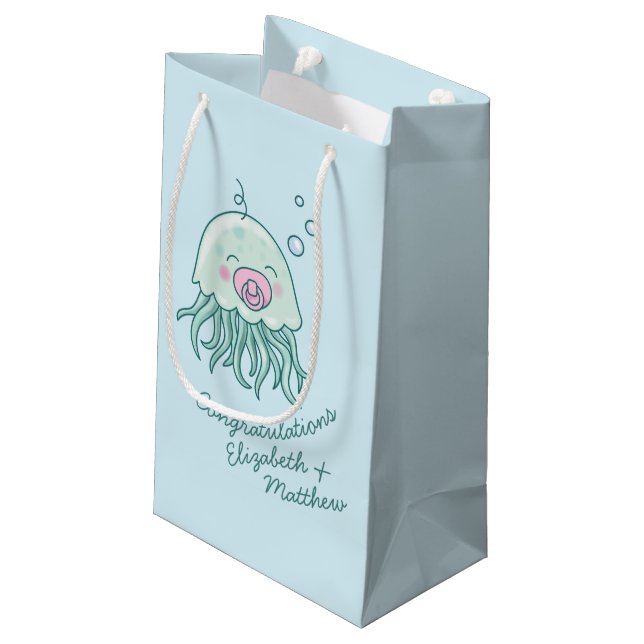 Petit Sac Cadeau Jolie méduse Baby shower Kawaii Rose Girl (Dos Angle)