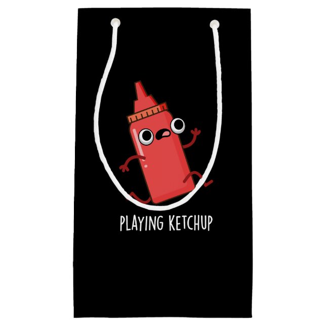 Petit Sac Cadeau Jouer Ketchup Funny Sauce Pun Dark BG (Devant)