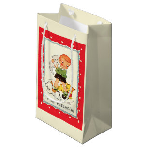 Petit Sac Cadeau Jour des Valentines du Victoria vintage Garçon, ch