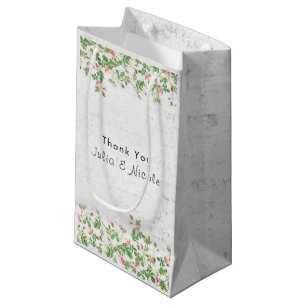 Petit Sac Cadeau Journal de style vintage mur ancien rose rose mari
