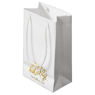 Petit Sac Cadeau Joyeuses vacances Lettres Foil Gold Noël