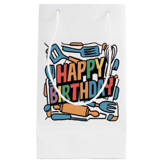 Petit Sac Cadeau Joyeux anniversaire pour les cuisiniers Abstrait
