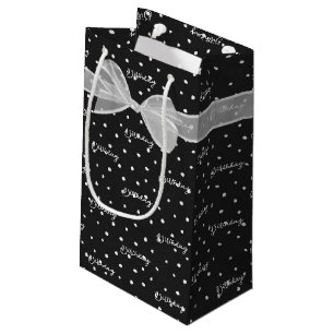 Petit Sac Cadeau Joyeux Bow Anniversaire Sur Pois
