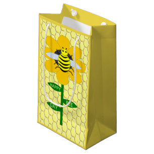Petit Sac Cadeau Joyeux Jour des abeilles Anniversaire Bumblebee