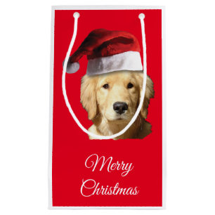 Petit Sac Cadeau Joyeux Noël Golden Retriever