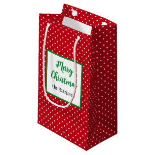 Petit Sac Cadeau Joyeux Noël, Nom, Chiens suisses rouges et blancs