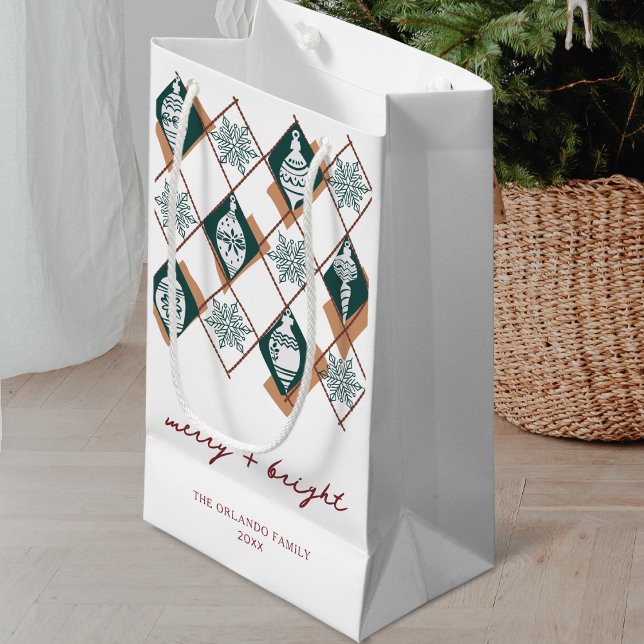 Petit Sac Cadeau Joyeux rouge et Noël scandinave (Créateur téléchargé)