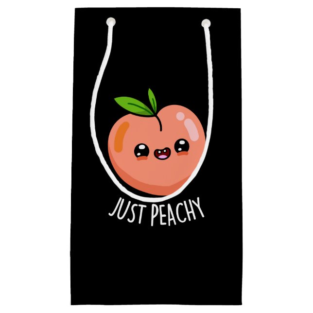 Petit Sac Cadeau Juste Peachy Funny Peach Pun Pun Dark BG (Devant)