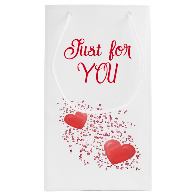 Petit Sac Cadeau Juste pour vous Coeurs rouges Saint Valentin (Dos)