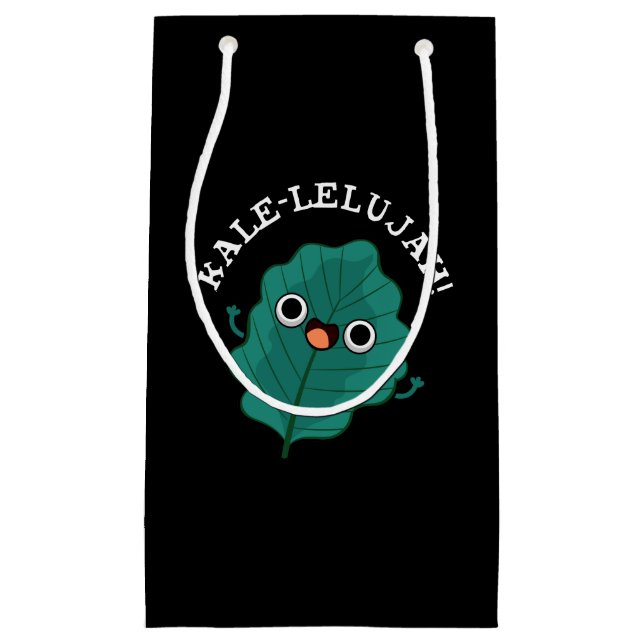 Petit Sac Cadeau Kale-lelujah Funny Veggie Kale Pun Dark BG (Devant)