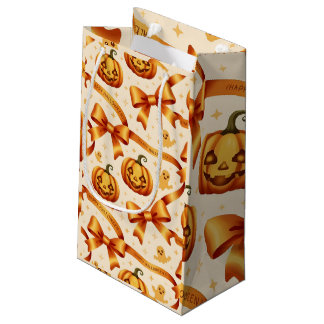 Petit Sac Cadeau Kawaii Halloween Citrouille & Vaches Cadeau Envelo