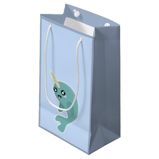 Petit Sac Cadeau Kawaii Narwhal (Devant Angle)