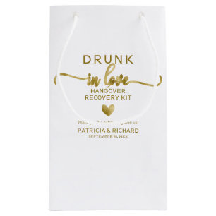 Petit Sac Cadeau Kit de gueule de bois de mariage Amoureux Ivre Pet