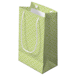 Petit Sac Cadeau Kiwi Green Motif grec