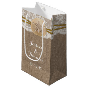 Petit Sac Cadeau La collection de mariages de plage de sable rustiq