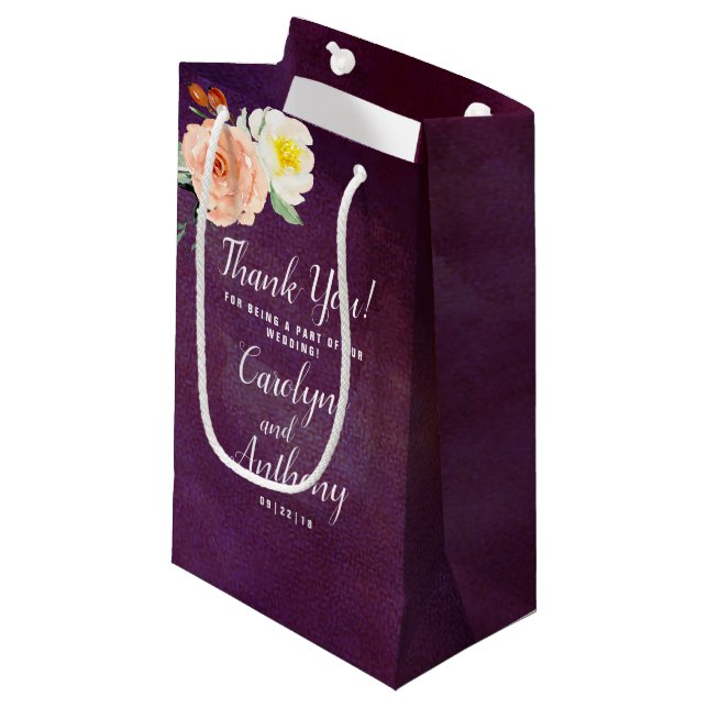 Petit Sac Cadeau La Collection Mariage Romance In Bloom (Devant Angle)