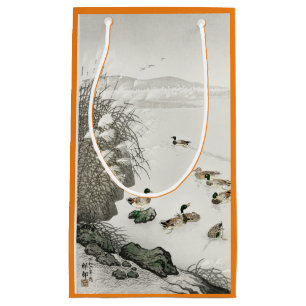 PETIT SAC CADEAU LA NATATION JAPONAISE D'IMPRESSION DE BOIS DE