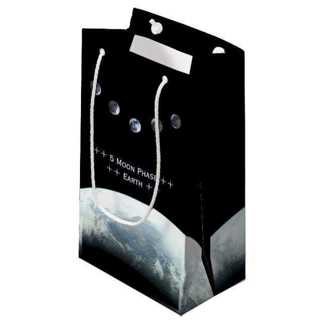Petit Sac Cadeau La terre de phase de 5 lunes dans l'espace (Devant Angle)