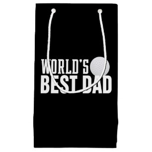 Petit Sac Cadeau La Typographie du meilleur papa du monde Golf   Sa