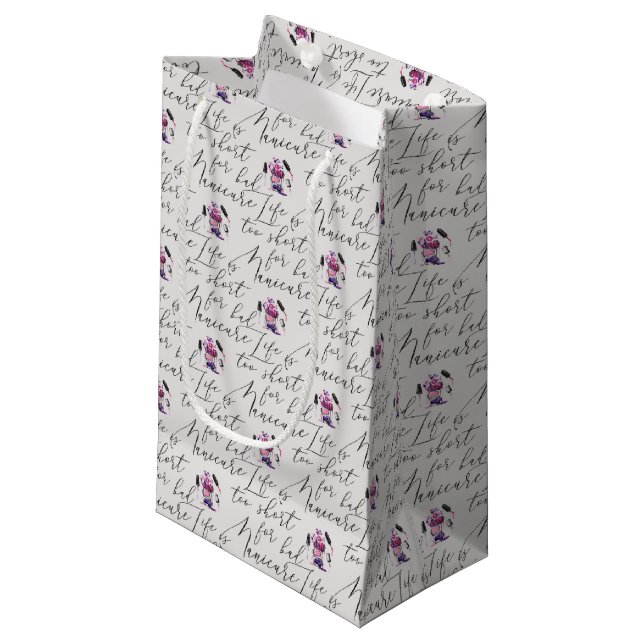 Petit Sac Cadeau La vie est trop courte pour un mauvais motif de (Devant Angle)