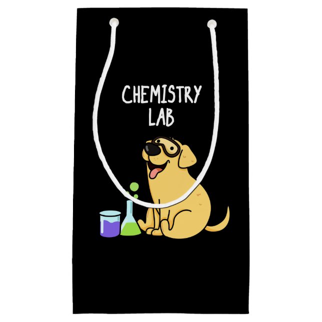 Petit Sac Cadeau Laboratoire de chimie Funny Labrador Chien Pun Dar (Devant)