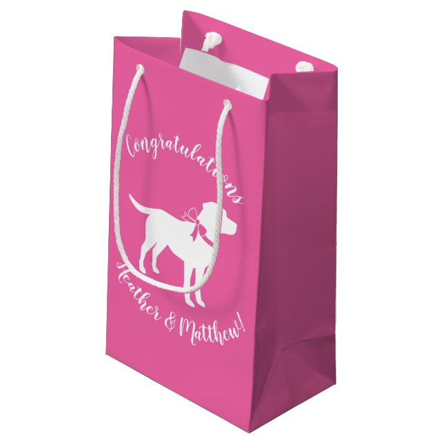 Petit Sac Cadeau Labrador Theme Chien Baby shower Pink Lab (Dos Angle)