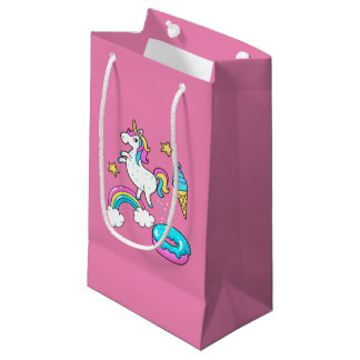 Petit Sac Cadeau L'arc-en-ciel pooping de licorne drôle arrose sur