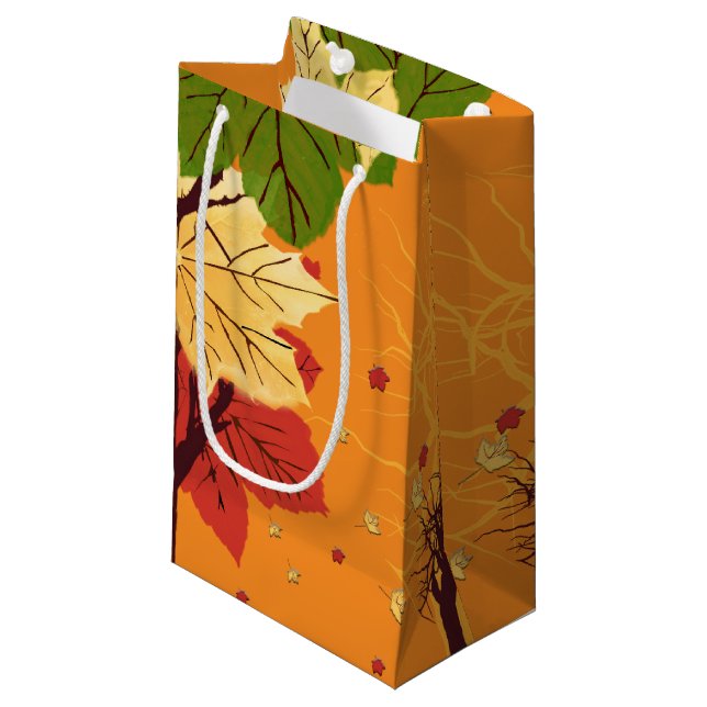 Petit Sac Cadeau L'Automne Parte Au Coucher Du Soleil (Devant Angle)