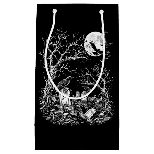 Petit Sac Cadeau Le cimetière Nevermore (Devant)