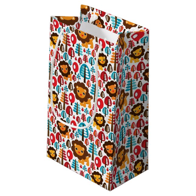 Petit Sac Cadeau le rétro lion mignon badine l'illustration (Dos Angle)