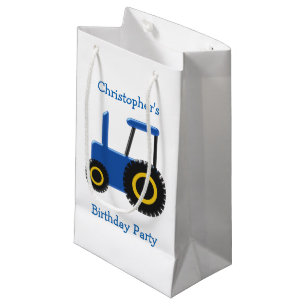 Petit Sac Cadeau Le tracteur bleu ajoutent juste l'anniversaire