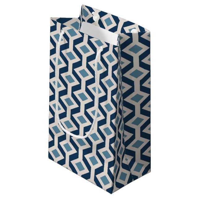 Petit Sac Cadeau L'ère atomique a inspiré le motif géométrique (Devant Angle)