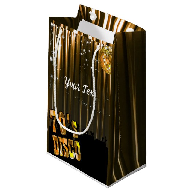 Petit Sac Cadeau les années 70 Disco Personnalisé (Devant Angle)