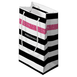 Petit Sac Cadeau Les nouvelles nuances noires FAUX Pink Glitz et no