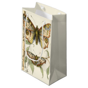 Petit Sac Cadeau Les papillons Tandem sur les Feuilles verts