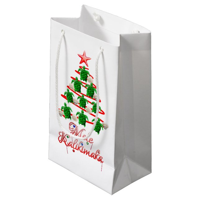 Petit Sac Cadeau Les tortues de mer de Mele Kalikimaka (Devant Angle)