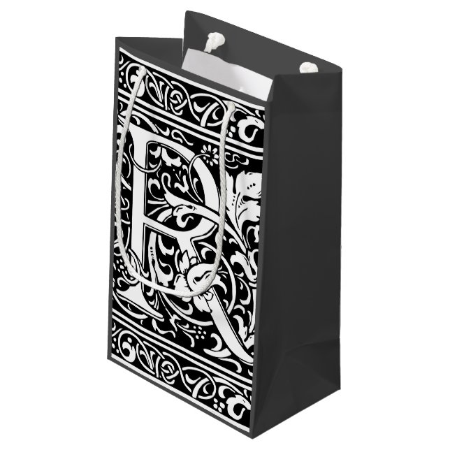 Petit Sac Cadeau Lettre R Monogramme médiéval Art Nouveau (Dos Angle)