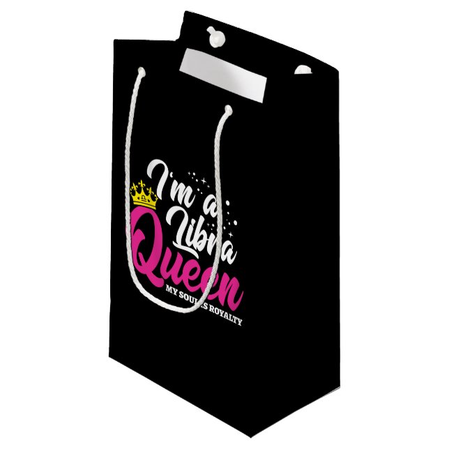 Petit Sac Cadeau Libra Anniversaire Queen Astrologie Septembre Octo (Devant Angle)