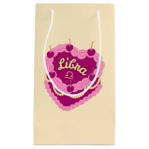 Petit Sac Cadeau Libra Zodiac Pastel Coeur gâteau d'anniversaire