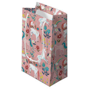 Petit Sac Cadeau Licorne rose anniversaire de filles mignonnes magi