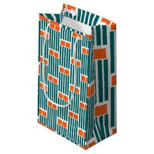 Petit Sac Cadeau Lignes et boîtes turquoises