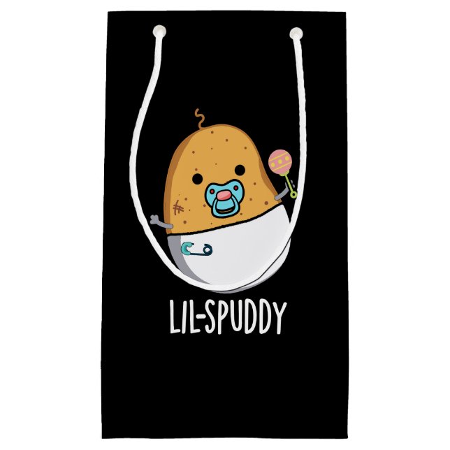 Petit Sac Cadeau Lil-spuddy Funny Potato Pun Dark BG (Devant)